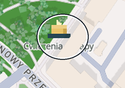Znajdźka do wzięcia — zbliżenie pojedynczego znacznika