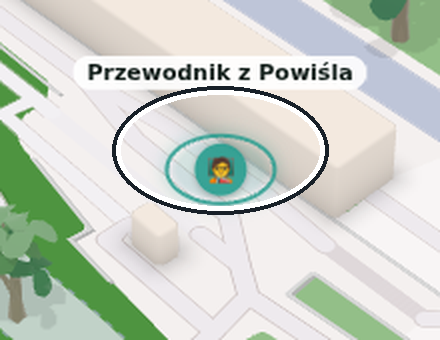 Bot NPC z bliska — pierścień, plakietka i nazwa